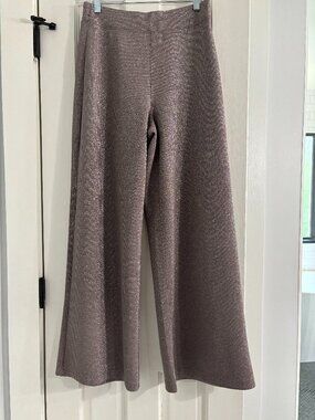 Spanx Metallic Wide Leg Pants Taupe - Size Medium